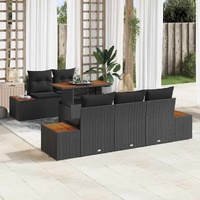 Garden Dining Set Manual 6 pcs Black and Brown 100 x 55 x 73 cm