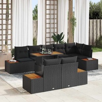 Garden Dining Set Manual 9 pcs Black and Brown 100 x 55 x 73 cm