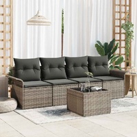 Garden Sofa Set with Cushion Manual 5 pcs Grey 55 x 55 x 37 cm