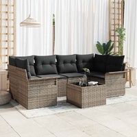 Garden Sofa Set 7 pcs Grey 55 x 55 x 37 cm Poly Rattan