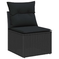 Garden Sofa Set with Cushion Manual 6 pcs Black 55 x 55 x 37 cm