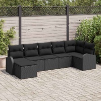 Garden Sofa Set 7 pcs Black Poly rattan