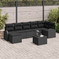 Garden Sofa Set 8 pcs Black Poly rattan