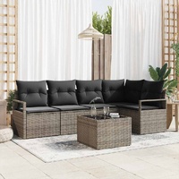 Garden Sofa Set with Cushion with Storage 6 pcs Light Grey