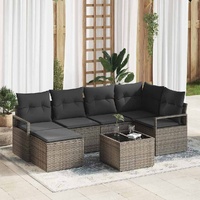 Garden Sofa Set with Cushion with Storage 7 pcs Light Grey