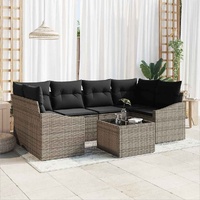 Garden Sofa Set with Cushion Manual 7 pcs Grey 55 x 55 x 37 cm