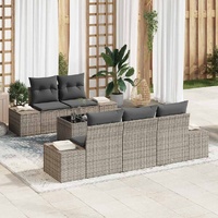 Garden Sofa Set with Cushion Manual 6 pcs Grey 55 x 55 x 37 cm