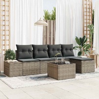 Garden Sofa Set with Cushion with Storage 6 pcs Light Grey
