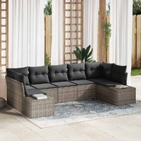 Garden Sofa Set 7 pcs Grey 289 x 154 x 85 cm Poly rattan