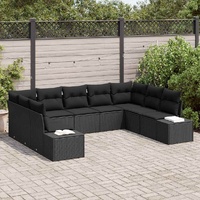 Garden Sofa Set 9 pcs Black 289 x 209 x 85 cm Poly rattan