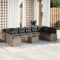 Garden Sofa Set 11 pcs Grey