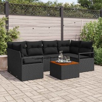 Garden Sofa Set 7 pcs Black