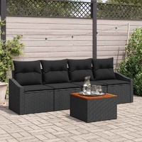 Garden Sofa Set 5 pcs Black