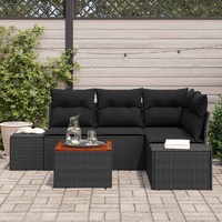 Garden Sofa Set 5 pcs Black
