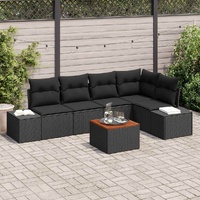 Garden Sofa Set 6 pcs Black