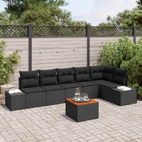 Garden Sofa Set 7 pcs Black