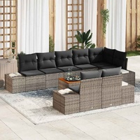 Garden Sofa Set 9 pcs Grey