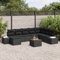 Garden Sofa Set 9 pcs Black
