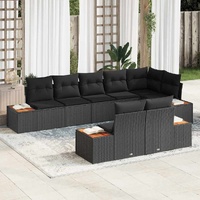 Garden Sofa Set 8 pcs Black 319 x 154 x 85 cm Poly rattan