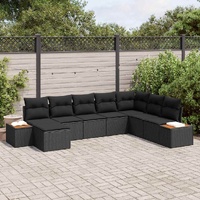 Garden Sofa Set 8 pcs Black 319 x 209 x 85 cm Poly rattan