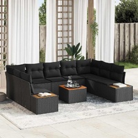 Garden Sofa Set 6 pcs Black 289 x 209 x 85 cm Poly rattan