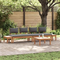 Garden Sofa Set 5 pcs Brown and Grey