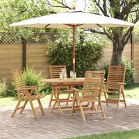 Garden Dining Set 5 pcs Brown Solid Teak Wood
