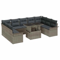 Garden Sofa Set Manual 10 pcs Grey 100 x 55 x 73 cm Poly rattan