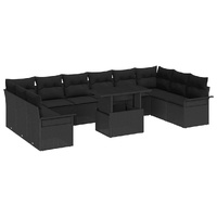 Garden Sofa Set 11 pcs Black 100 x 55 x 73 cm Poly rattan