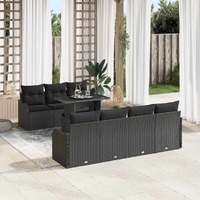 Garden Sofa Set Manual 8 pcs Black 100 x 55 x 73 cm Poly rattan