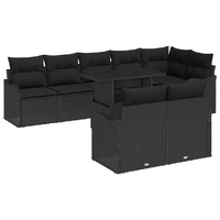 Garden Sofa Set Manual 9 pcs Black 100 x 55 x 73 cm Poly rattan