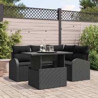 Garden Sofa Set Manual 5 pcs Black 100 x 55 x 73 cm Poly rattan