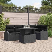 Garden Sofa Set Manual 6 pcs Black 100 x 55 x 73 cm Poly rattan