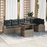 Garden Sofa Set Manual 7 pcs Grey 100 x 55 x 73 cm Poly rattan