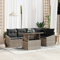 Garden Sofa Set with Cushion 6 pcs Grey 100 x 55 x 73 cm