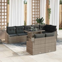 Garden Sofa Set with Cushion 9 pcs Grey 100 x 55 x 73 cm