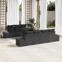 Garden Sofa Set with Cushion 7 pcs Black 100 x 55 x 73 cm
