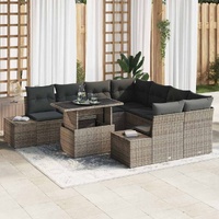 Garden Sofa Set with Cushion 9 pcs Grey 100 x 55 x 73 cm