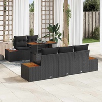 Garden Sofa Set with Storage 6 pcs Black Poly rattan