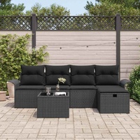 Garden Sofa Set 6 pcs Black 251 x 117 x 85 cm Poly rattan