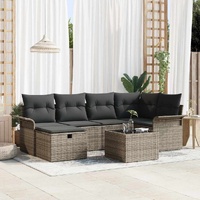 Garden Sofa Set 7 pcs Grey 242.5 x 132.5 x 85 cm Poly rattan