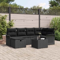 Garden Sofa Set 7 pcs Black 242.5 x 132.5 x 85 cm Poly rattan