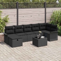 Garden Sofa Set 8 pcs Black 297.5 x 132.5 x 85 cm Poly rattan