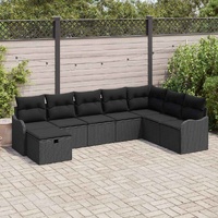 Garden Sofa Set 8 pcs Black 287.5 x 177.5 x 85 cm Poly rattan