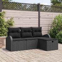 Garden Sofa Set 4 pcs Black 179 x 117 x 85 cm Poly rattan