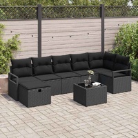 Sofa Set with Cushion 5 pcs Poly Rattan