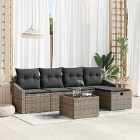 Garden Sofa Set Manual 6 pcs Grey 55 x 55 x 37 cm Poly rattan