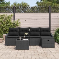 Garden Sofa Set Manual 6 pcs Black 55 x 55 x 37 cm Poly rattan