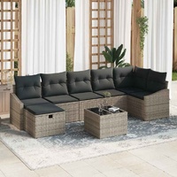 Garden Sofa Set 8 pcs Grey 55 x 62 x 69 cm Poly rattan