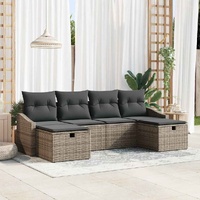 Garden Sofa Set 6 pcs Grey 55 x 62 x 69 cm Poly rattan